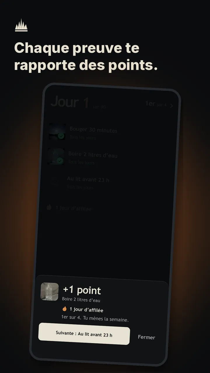 Une preuve validée : un point gagné, et la série qui continue.